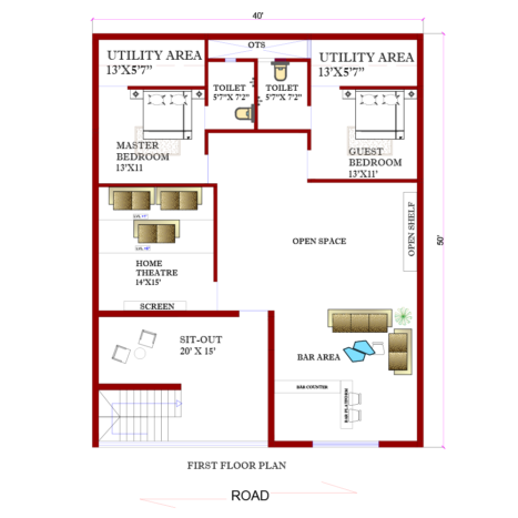 House floor plan design in Seoni